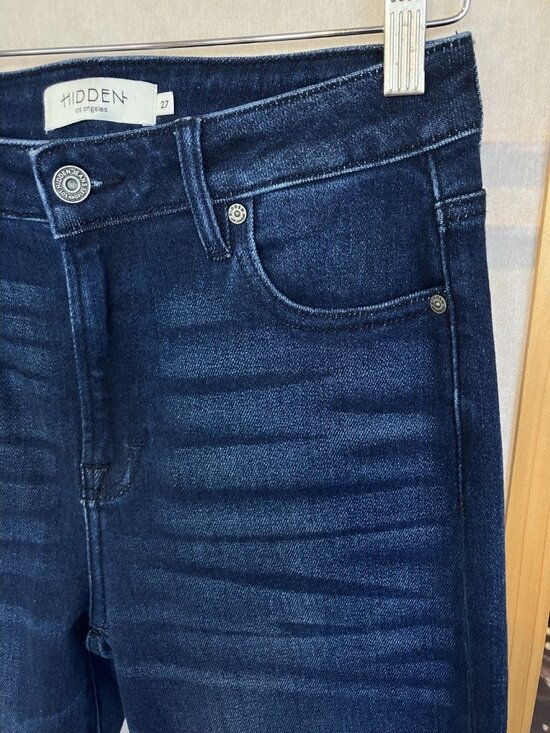 Hidden Los Angeles Clean Classic High Rise Straight Leg Blue Denim Jeans, Sz 28 - Picture 2 of 9